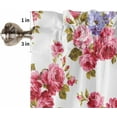 thumbnail image 5 of Watercolor Rose Kitchen Curtain Valances for Windows Farmhouse Short Curtains, European Pastoral Pink Floral Rod Pocket Valance Curtain for Bedroom Cafe Living Room 54""x18"", White, 5 of 6