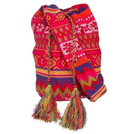 Messenger Sling - Tribe Azure Oversize Pink Hobo Shoulder Bag Crossbody Beach Shopping Market Casual Hippie Sling Messenger
