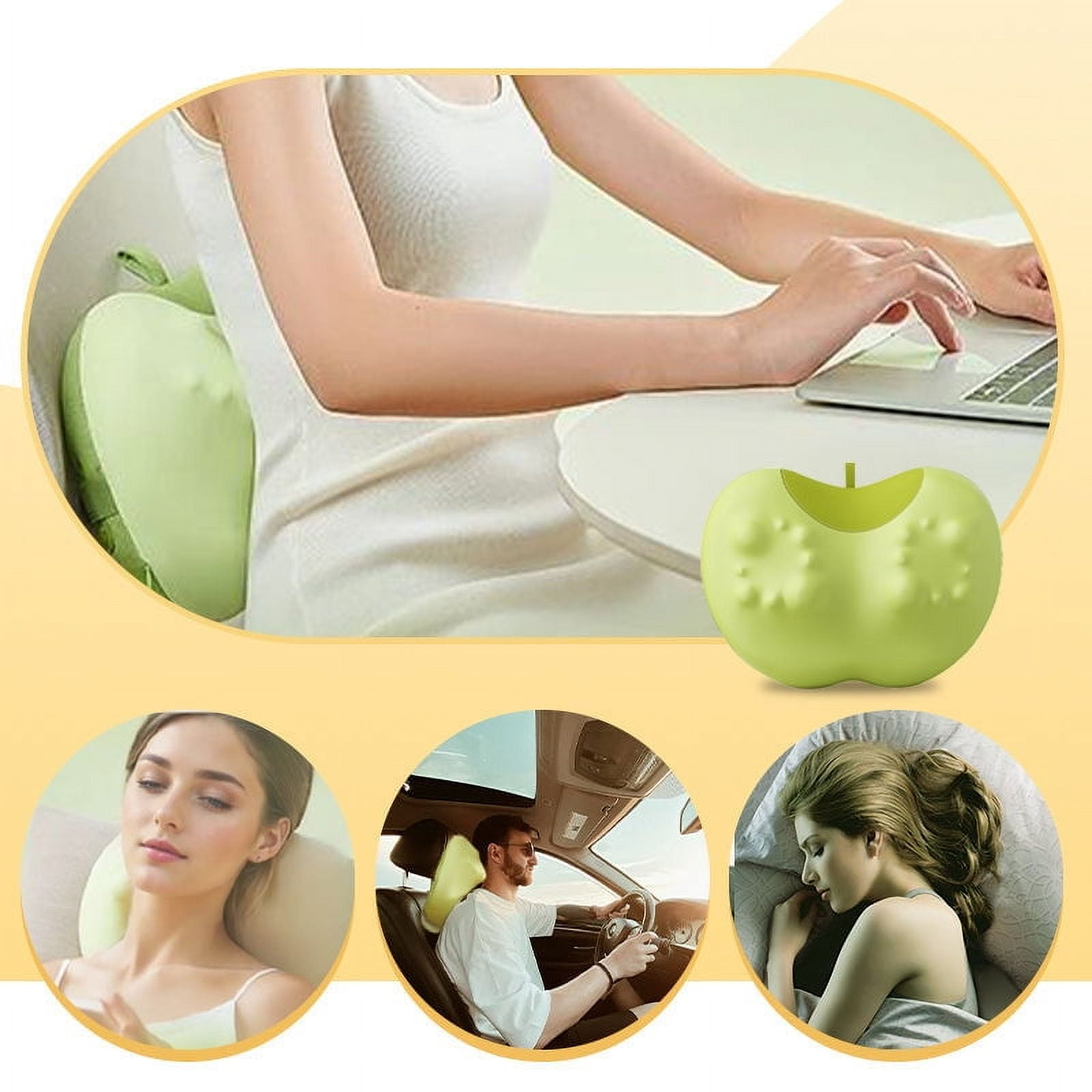 Neck And Back Massage Pillow, Heated Kneading Massager, Deep Muscle Relaxation With Heat Compress, Adjustable Pressure Settings And Soft Breathable Fabric, USB Rechargeable With Secure Strap