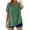 Mint Green, variant on Conairie Linen Shirts For Women Solid Short Sleeve Regular Fit Crew Neck Button Shirt Comfortable Soft Work Tee Pullover Outfits Black L