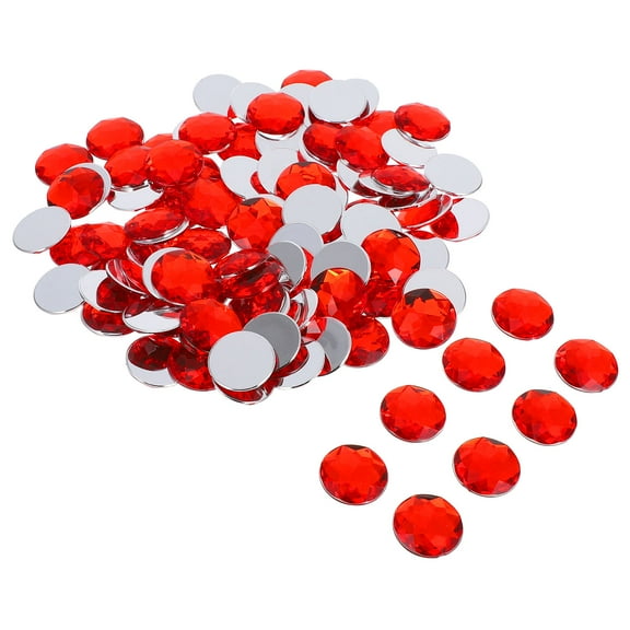 Hemoton 100 PCS Embellishments for Crafts Flat Back Rhinestones Red