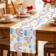 thumbnail image 5 of Cute Rainbow Sun Table Runner 72 Inches, Rainy Simple Drawing Bed Runner Dresser Scarves Tabletop for Indoor Outdoor Parties/Ceremony/Banquet, 18" x 72", 5 of 9