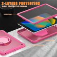 thumbnail image 3 of SaniMore Case for SaniMore Case for iPad 10.2 inch 9th/8th/7th Generation (2021/2020/2019), Shoulder Strap Pencil Slot Hybird Back Cover 360° Ratating Handle Bracket Shockproof Anti-fall, Rose, 3 of 18