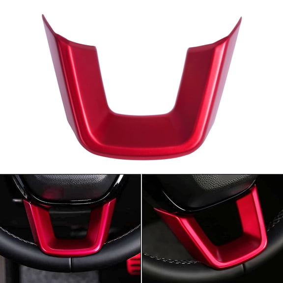 Xotic Tech Steering Wheel Lower Frame Molding Cover Trim Compatible with Honda Civic 11th Gen 2022-up, Accord CRV HRV 2023-up（Glossy Red）