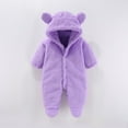 thumbnail image 2 of Ydojg Cute Bodysuits For Baby Toddler Footie Snowsuit Winter Onesie Cartoon Bear Warm Hooded Outfits For Girls Boys For 3-6 Months, 2 of 6