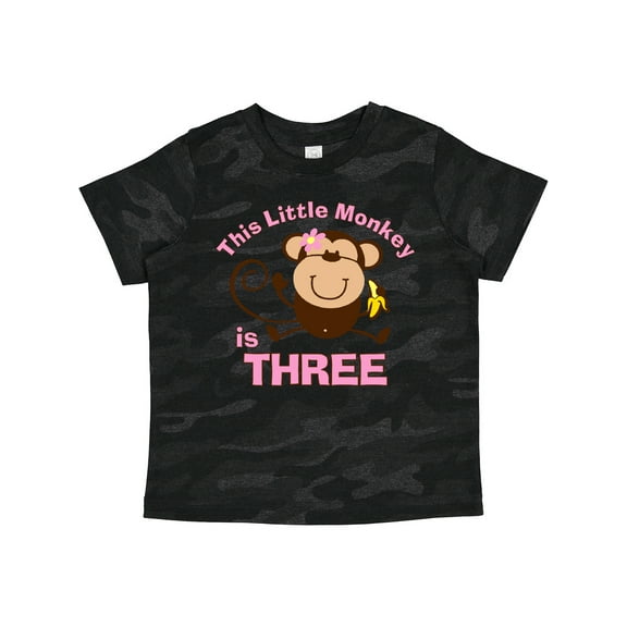 Inktastic Little Monkey Girl 3rd Birthday Girls Toddler T-Shirt