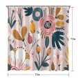 thumbnail image 5 of Waterproof Beautiful Colorful Floral Shower Curtain 72x72 Inch Boho Style Polyester Unique Shower Curtain for Bathroom Hotel Home Decor with 12 Plastic Hooks, 5 of 5