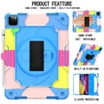 thumbnail image 2 of Dteck Shoulder Strap Case for Apple iPad Air 4th Generation (2020 Released) 10.9-inch,Shockproof Armor Rubber Hybrid 3-Layer Protection Back Cover without Screen Protector,Blue+Rainbow, 2 of 6