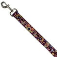 thumbnail image 2 of Thaneeya McArdle Pet Leash, Dog Leash, Mariposa Calaveras Butterflies Flowers Burgundy Multi Color, 6 Feet Long 1.0 Inch Wide, 2 of 4
