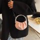 thumbnail image 4 of Bolso de bola de masa para mujer, bolso de nube fruncido, bolso de noche, bolso brillante, cartera de moda, bolso de hombro con cadena, morado, 15*6,5*10CM, 4 of 5