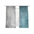 thumbnail image 2 of Abstract Vintage Sheer Curtains 72 Inches Long 2 Panels Gradient Teal Grey Color Patchwork Light Filtering Semi Sheer Window Curtains Drapes for Bedroom Living Room 52"x72", 2 of 7