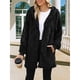 thumbnail image 5 of Chaqueta de Mujer con Cremallera, Bolsillos, Sudadera Larga Extragrande con Capucha, Mangas Largas y Suave, Abrigo de Peluche Cálido Negro M, 5 of 10