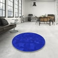 thumbnail image 3 of Ahgly Company Indoor Round Patterned Bright Blue Area Rugs, 4' Round, 3 of 6