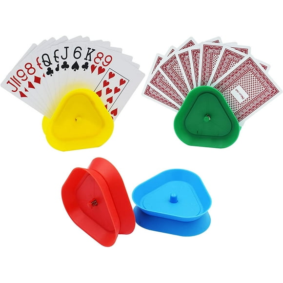 Yuanhe poker hand tray, triangular hands-free poker stand, random color, 4-piece set