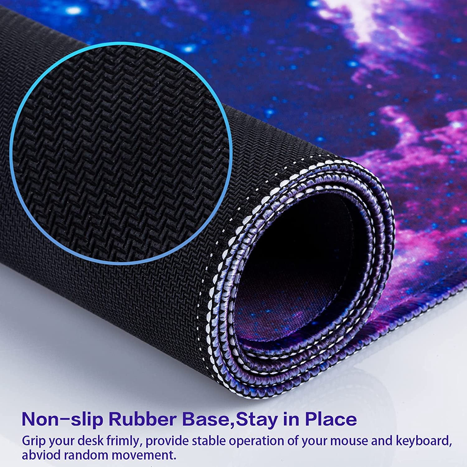 Gaming Mouse Pad, Large Mouse Pad for Desk, 31.5x15.7inch Mouse Pad for Home Office Gaming Work-Blue Galaxy
