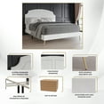 thumbnail image 5 of Castle Place Glam Upholstered Velvet Nailhead Trimmed Full Bed, White, 5 of 7