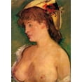 thumbnail image 2 of Manet, Edouard 14x18 Black Ornate Wood Framed with Double Matting Museum Art Print Titled - Blonde Woman with Bare Breasts, 2 of 4