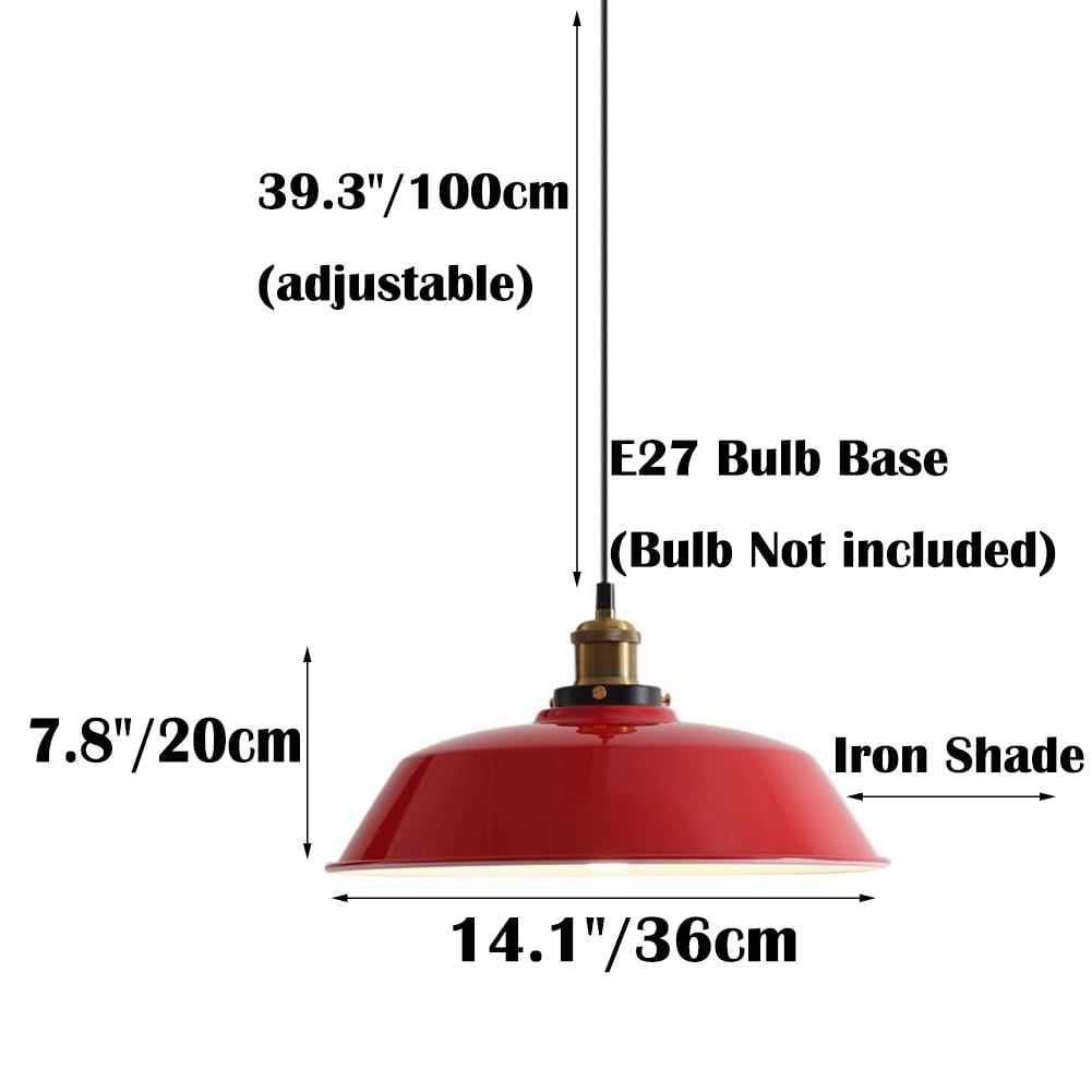 Retro metal iron pendant light fixture, vintage industrial ceiling pendant lighting, simple rustic chandelier, farmhouse hanging lamp for over kitchen island dining table bar counter entryway