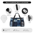 thumbnail image 4 of Disketp Indigo Patchwork Quilt Bolsa de Viaje Tipo Duffle, Bolso de Mano para Fin de Semana para Mujer, Bolsa de Gimnasio Ligera para Hombre, Esencial para Viajes, 4 of 7
