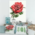 thumbnail image 2 of Designart ' Ancient Red Rose Flower III ' Traditional Canvas Wall Art Print, 2 of 4