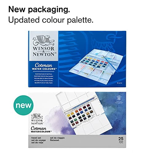 Winsor & Newton Cotman Watercolor - Painting PLUS 24 Half Pan Set