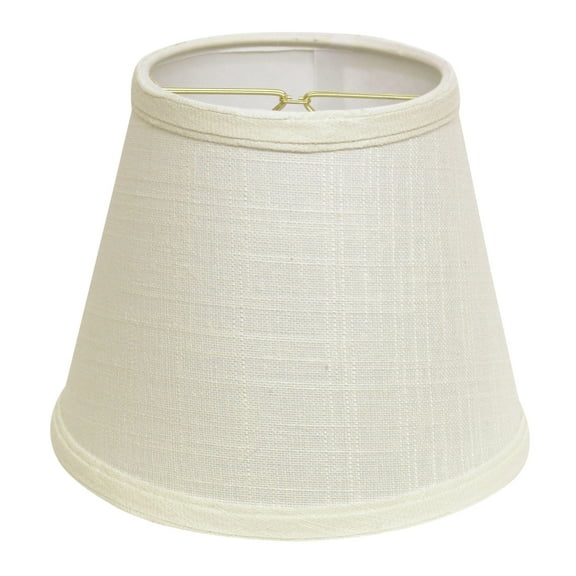 Table Lamp Empire Hardback Lampshade with Bulb Clip, White Fabric Lampshade for Table Lamps, Natural Linen, 5" Top x 8" Bottom x 6.5" Height,LED Lamp