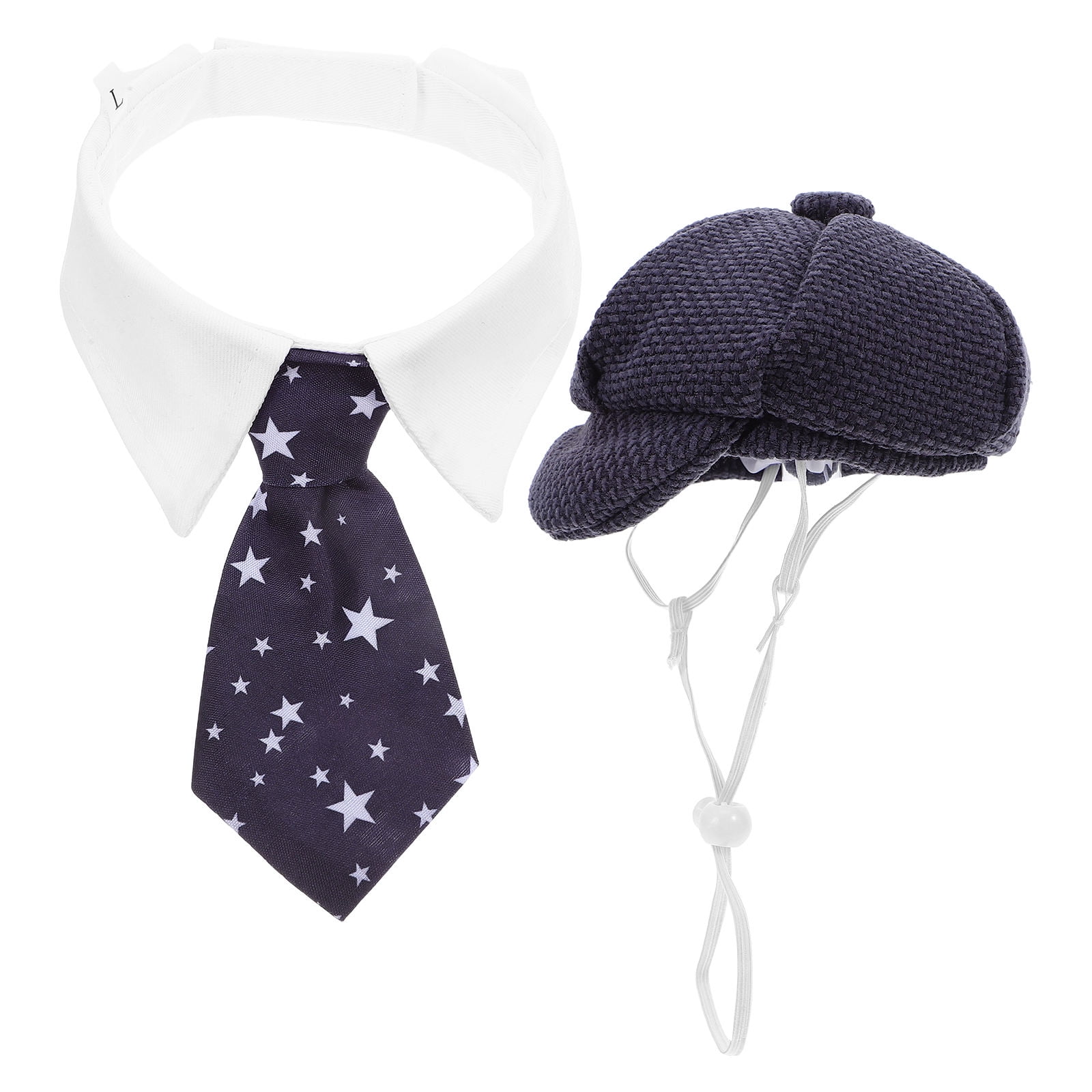 HOOWIFFY Lightweight Breathable Pet Costume Hat and Necktie Set for Small Dogs and Cats Cute Party Accessory