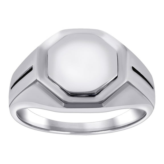 Stainless Steel Mens Octagon Signet Polished Size 7 Comfort-fit Fashion Band Ring 16mm Wi Wedding Band for Men