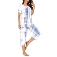 thumbnail image 4 of Wancir Women Pajama Sets Two-Piece Nightwear Short Sleeve Sleepwear 1/4 Button Down Pj Lounge Sets with Long Pants, 4 of 6