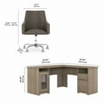 thumbnail image 6 of Cabot 60W L Desk with Mid Back Leather Box Chair, includes File and Box Drawer with Storage in Ash Gray, 6 of 7