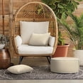 thumbnail image 4 of Outdoor/Indoor Lumbar Pillow Covers ONLY, Patio Fade Resistant Lumbar Pillow Covers, All Weather Cushion Cases for Sofa, Patio Couch Decoration, 12"x20", 2 Pack, Stripe Beige, 4 of 6