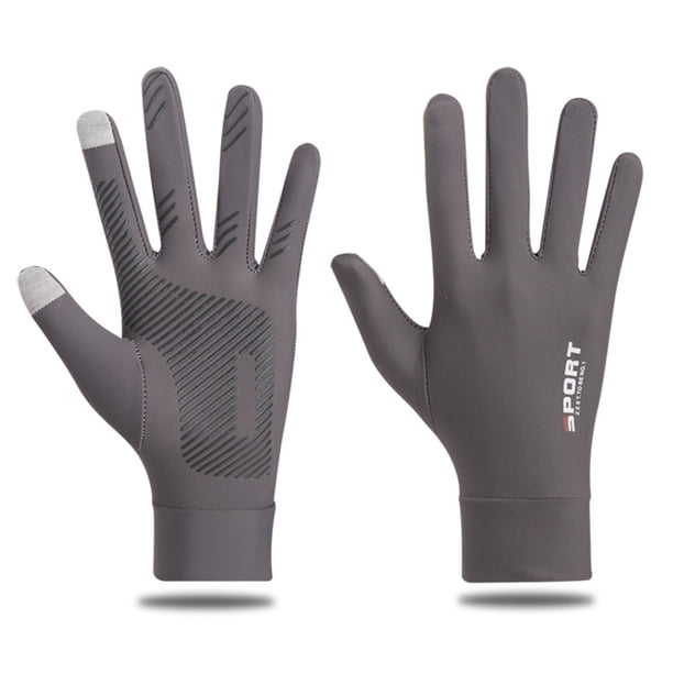 Guantes de verano con protección UV, guantes antideslizantes con pantalla táctil para hombres y mujeres, guantes transpirables para conducir, ciclismo, equitación, escalada, golf, entrenamiento (gris,