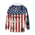 thumbnail image 3 of Men's American Flag Print Pullover 4th of July Patriotic Long Sleeve Hoodie Sweatshirt Cool Designs Blouse, 3 of 4