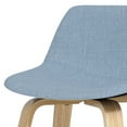 thumbnail image 3 of Simpli Home Randolph Mid Century Modern 28 inch Bentwood Counter/ Bar Height Stool (Set of 2) with Light Wood in Denim Blue Polyester linen, 3 of 10