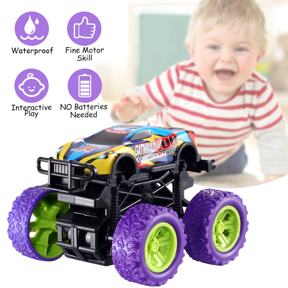 Pull Back Cars Toys Trucks, DFITO Friction Powered Cars for Kids