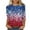 style02-Blue, variant on Womens Plus Size Womens 4th of July Shirt Plus Size 3/4 Sleeve Crewneck Summer Tee Tops Independence Day Print Shirt Stars Stripe Blouses Navy XXXL My Recent Placed