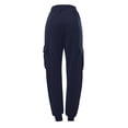 thumbnail image 6 of Women's Sweatpants Baggy Casual High Waisted Workout Athletic Bottom Joggers Pants with Pockets, Cargo Style Sport Pants for Women, Elastic Waist,Navy,XL, 6 of 6