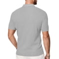 thumbnail image 4 of Satingcolo Mens Polo Shirt Texture Knitted Button T-Shirt Casual Short Sleeve Summer Vacation Golf Shirts,Light Gray XL, 4 of 5