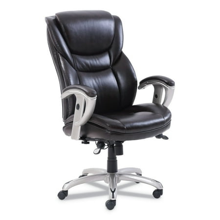 UPC: 0656292501536 | SertaPedic 49710BRW Emerson 300-lb. Capacity Executive Task Chair – Brown/Silver
