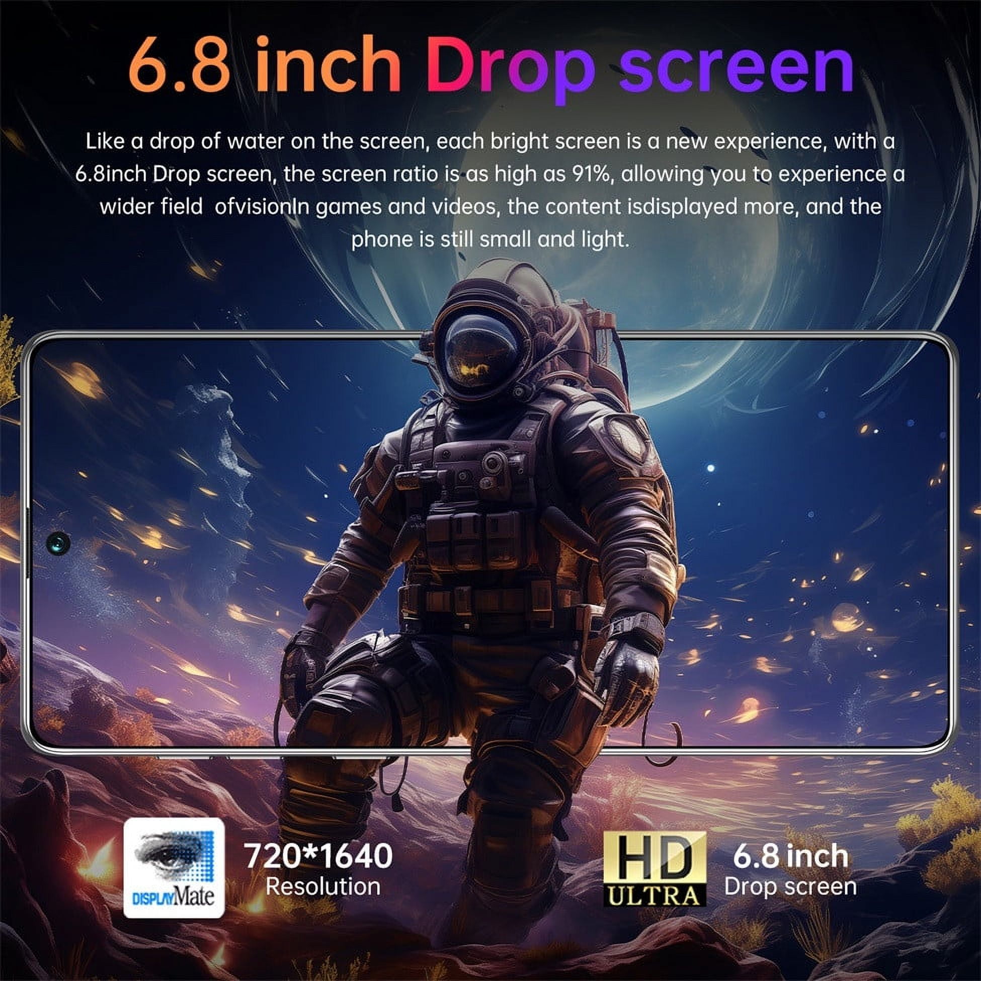 FYTPOV Android Phone, The New Spark 20pro + Android 6.8-inch 4G All Netcom 3 + 64G Smartphone, Cell Phones Unlocked