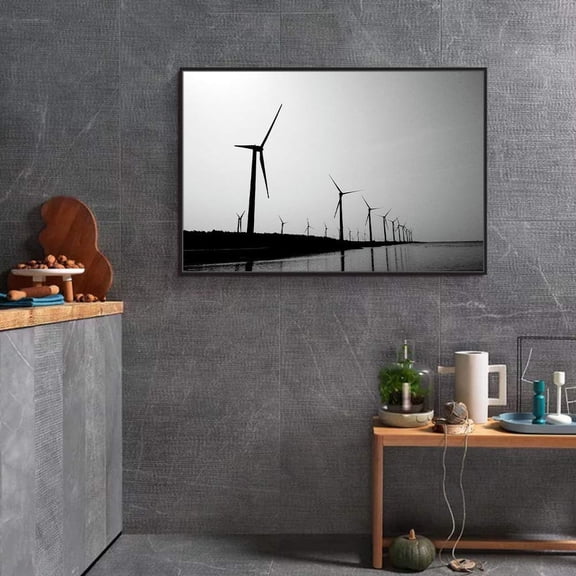 wall26 Floating Framed Canvas Wall Art for Living Room, Bedroom Black and White Landscape Canvas Prints for Home Decoration Ready to Hang - 16x24 inches