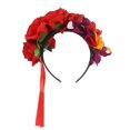 thumbnail image 1 of KAKOWELY Diadema de flores para mujer, corona de orquídea y rosas, diadema para festival, 1 of 4