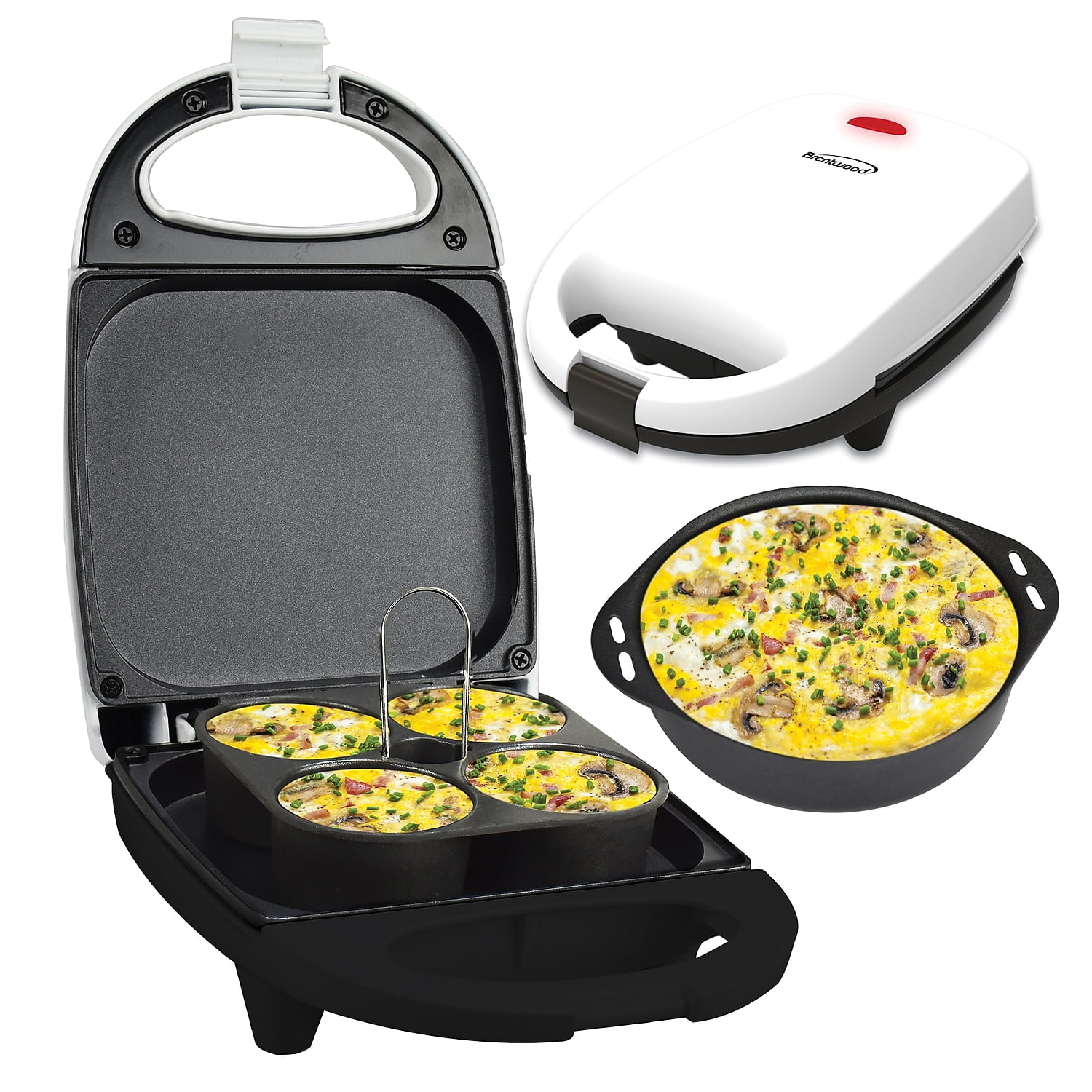 Brentwood TS-256W 530-Watt Mini Sous Vide-Style 8.5in. Length, 3.5in. Height Egg Bite Maker - White