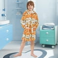thumbnail image 5 of FORMRS Niños Bathrobe Unisex Hooded Robe Soft Plush Pajamas Sleepwear, Size 4-6T, Sunny Floral, 5 of 7