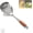 1, variant on Wooden Handle Stainless Steel Skimmer, Skimmer Slotted Spoon, Stainless Steel Skimmer Spoon With Wooden Handle, For Frying, Pasta, Noodles, And Dumpling Draining (1pcs)