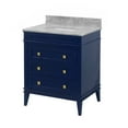 thumbnail image 3 of Eleanor 30" Bathroom Vanity with Royal Blue Cabinet and Carrara Marble Top, 3 of 6
