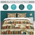 thumbnail image 3 of Vintage Bookshelf Floral Pattern Set Duvet Cover Bedding Set Duvet Cover Polyester Quilt Cover for Full Size, 3 of 6