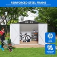 thumbnail image 3 of Dextrus 7x5ft Weatherproof Metal Storage Shed, Lockable Ventilated Outdoor Tool Shed for Backyard Patio Lawn, White, 3 of 10
