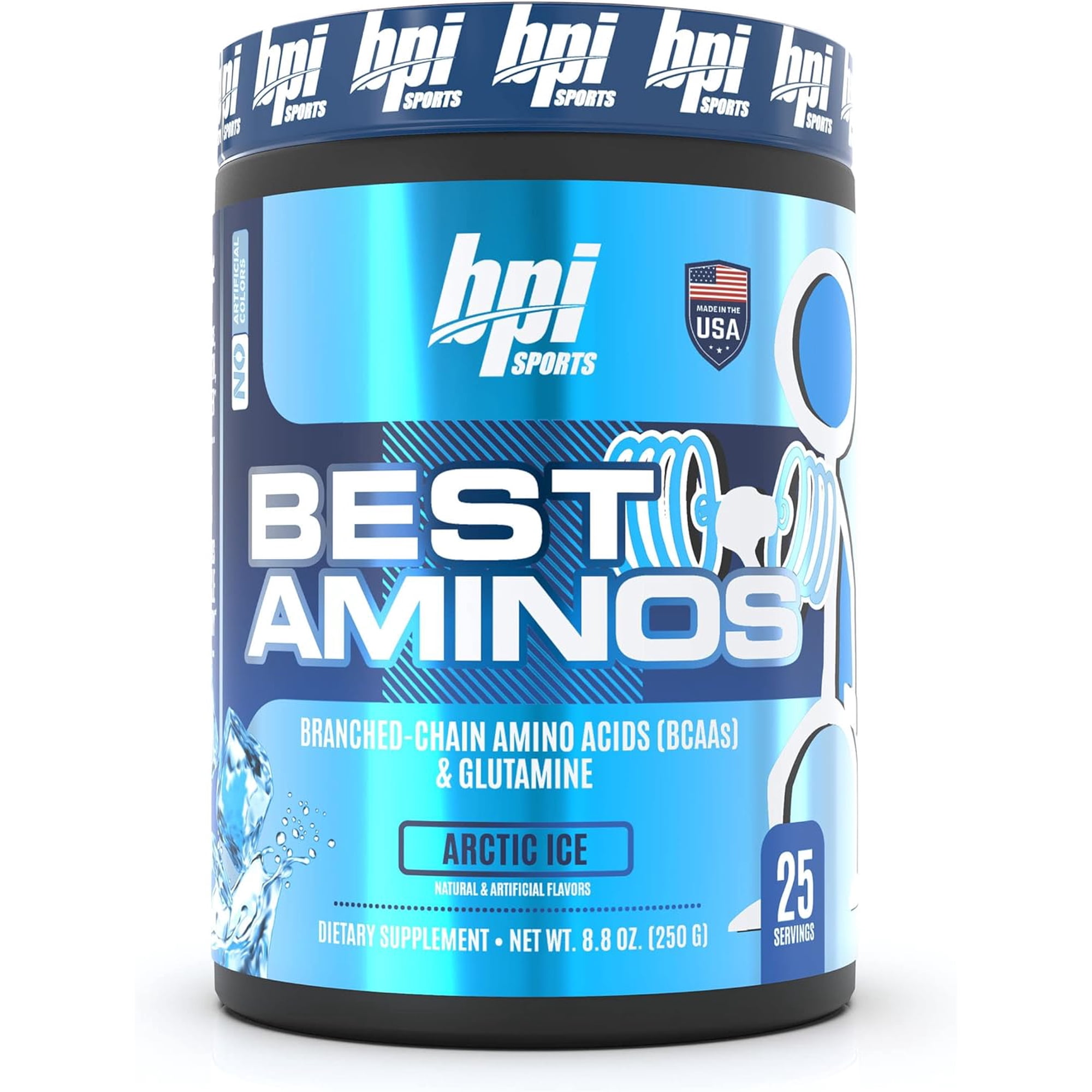 BPI Sports Best Aminos - BCAA Powder Post Workout & Glutamine Recovery Drink with Branched Chain Amino Acids for Hydration & Recovery, for Men & Women - Arctic Ice - 25 Servings