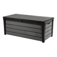 thumbnail image 1 of Keter 120 Gallon Resin Large Deck Brushwood Box for Patio Garden Furniture, Outdoor Cushion Storage, Pool Accessories, and Toys, Brown, 1 of 5
